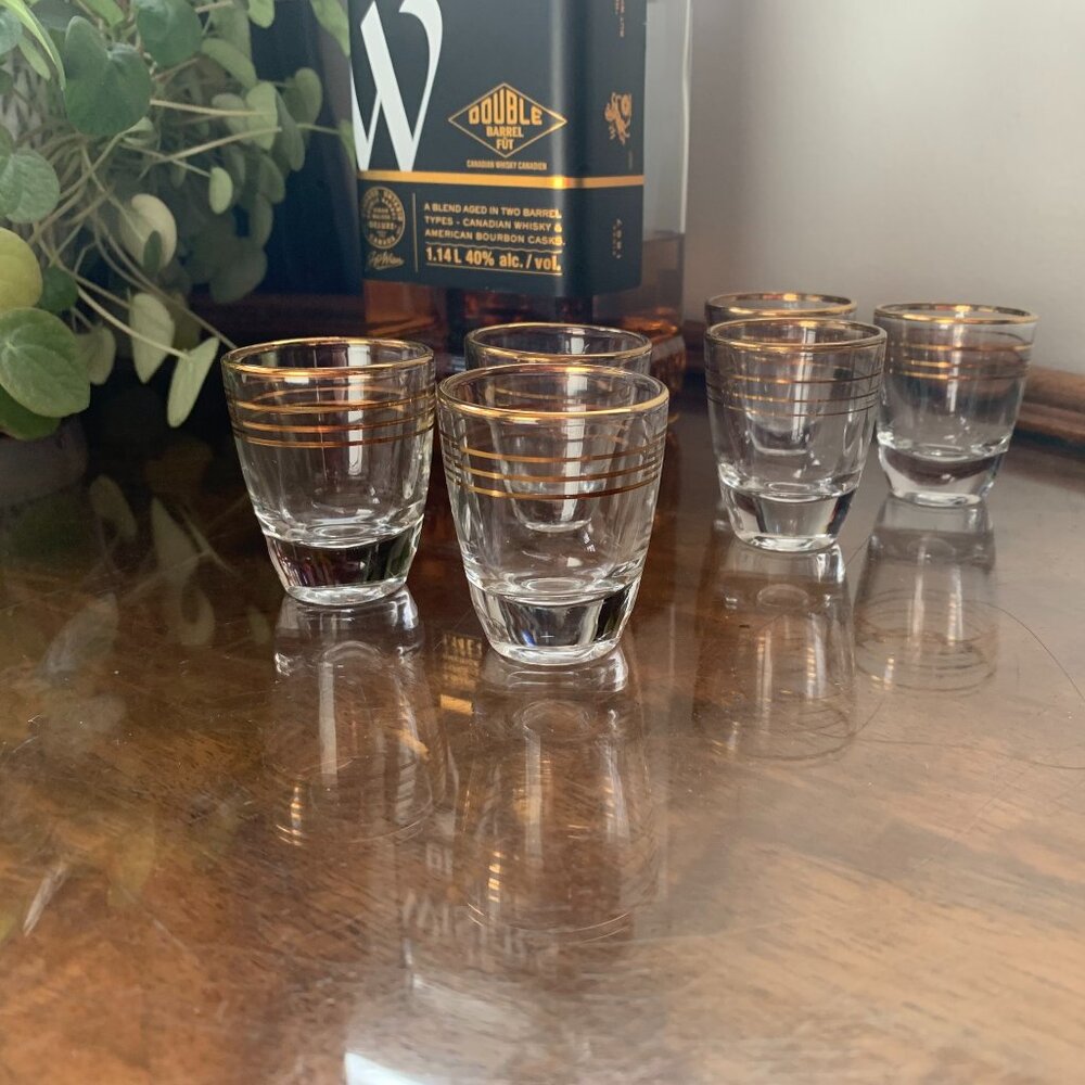 Set of 6 French shot glasses